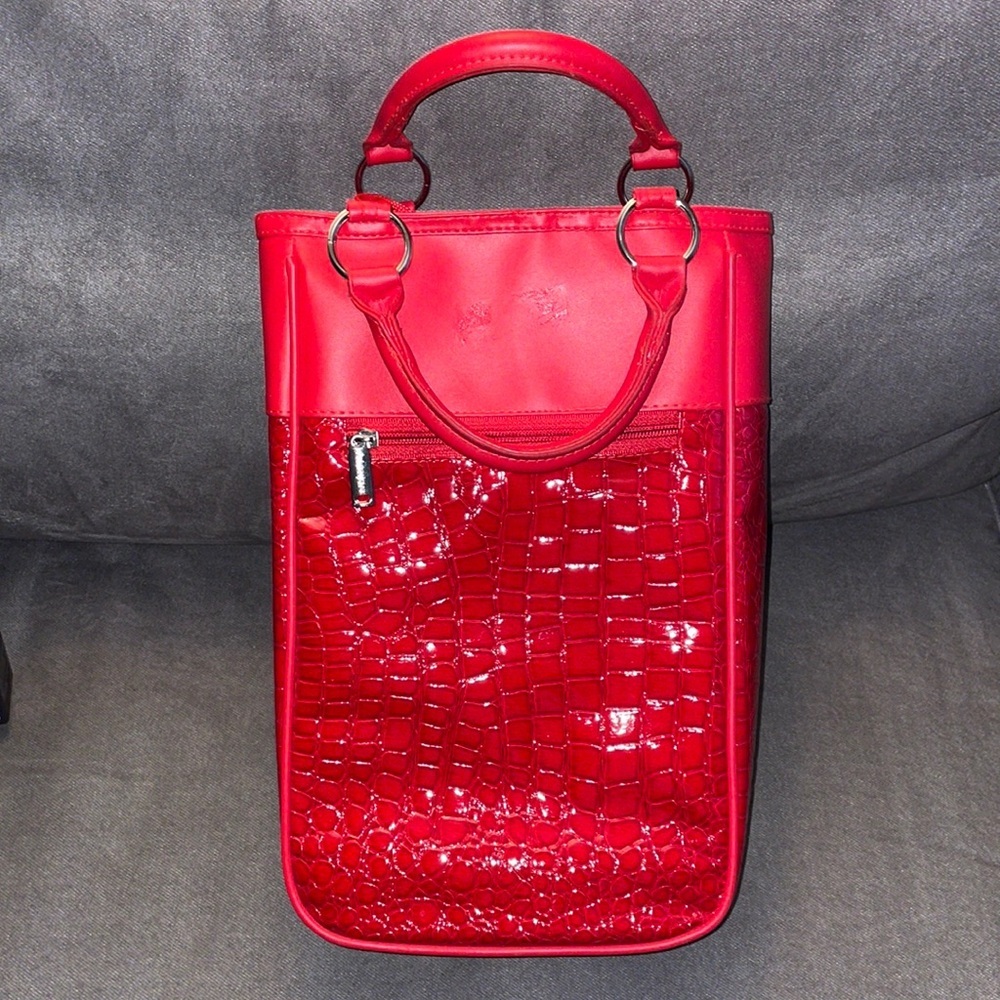 NWOT Primeware Red Insulated Wine bottle Cooler.  Holds 2 bottles.